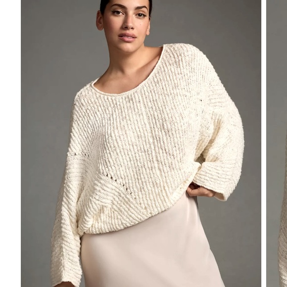 Anthropologie Cropped oversized Batwing Sweater - Picture 2 of 12